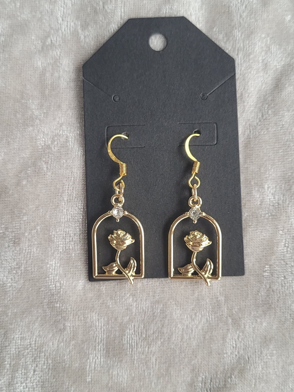 Hand Crafted Enchanted Rose Drop Earrings - Picture 7 of 8